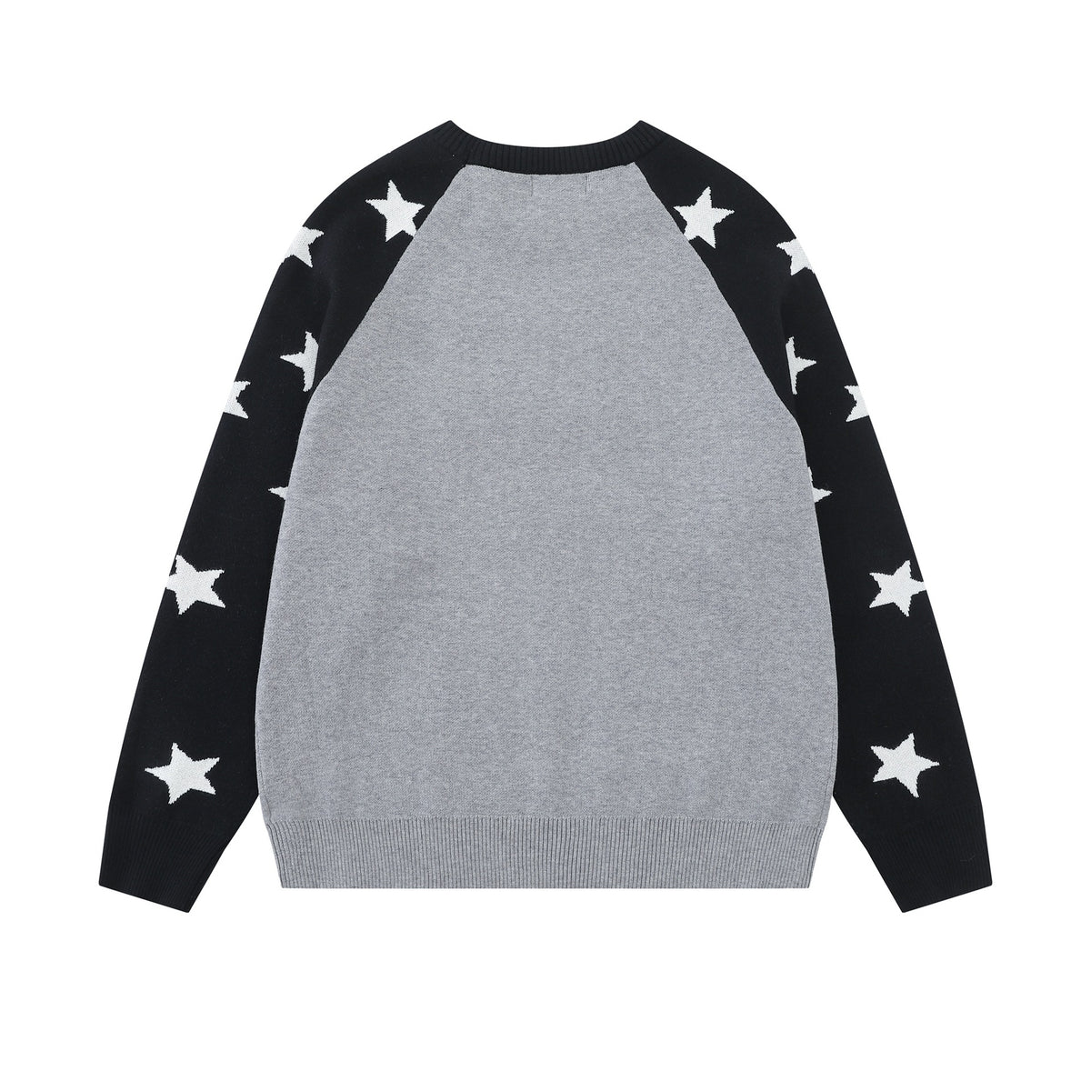 Shoulder inserted star jacquard sweater