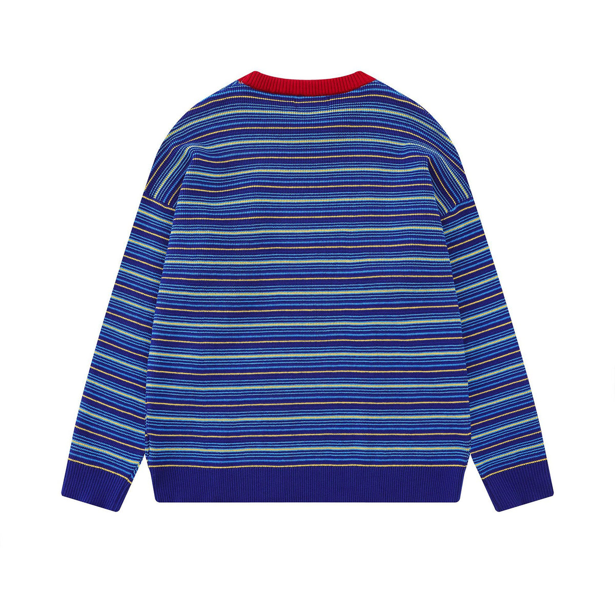 Striped puppy embroidery design sweater