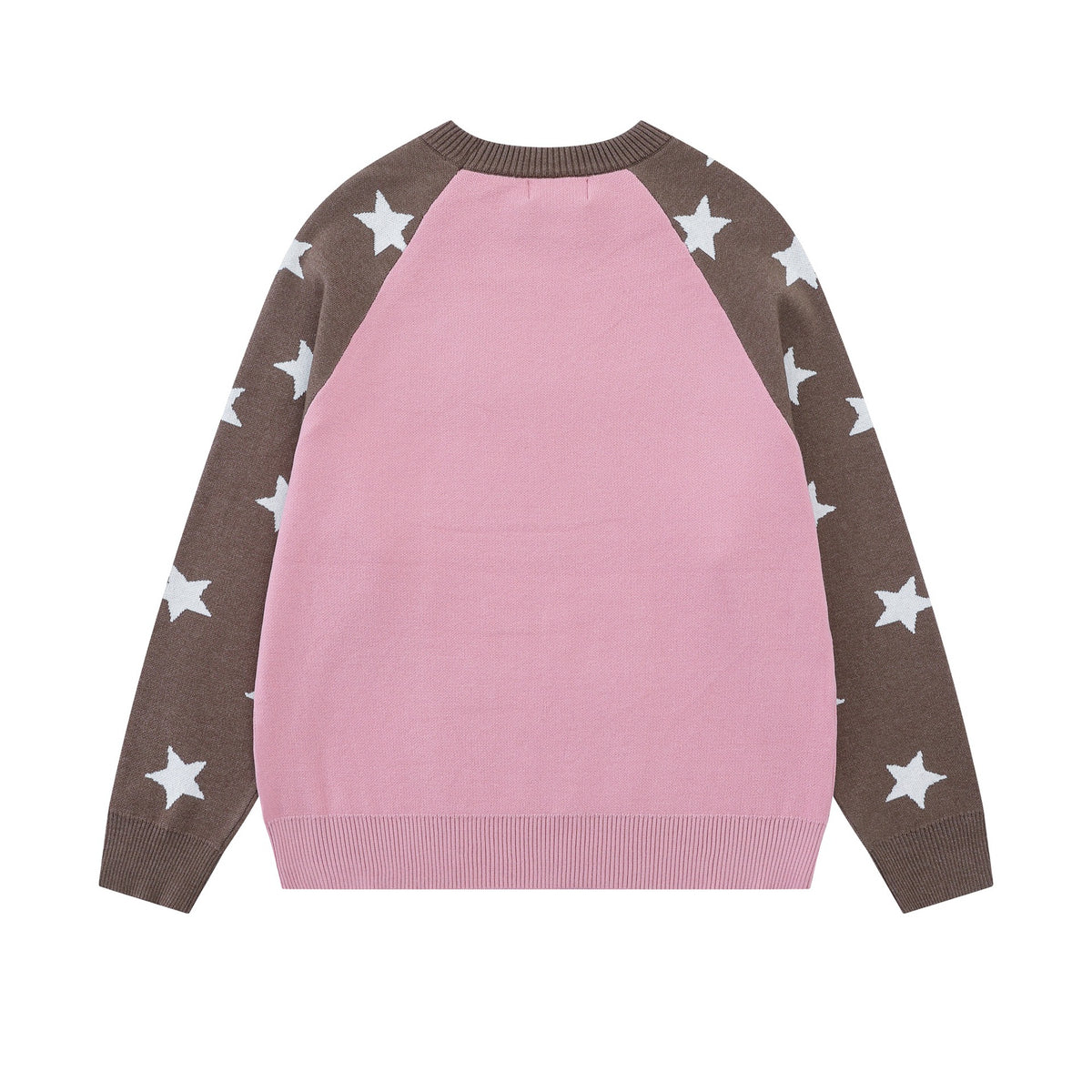 Shoulder inserted star jacquard sweater