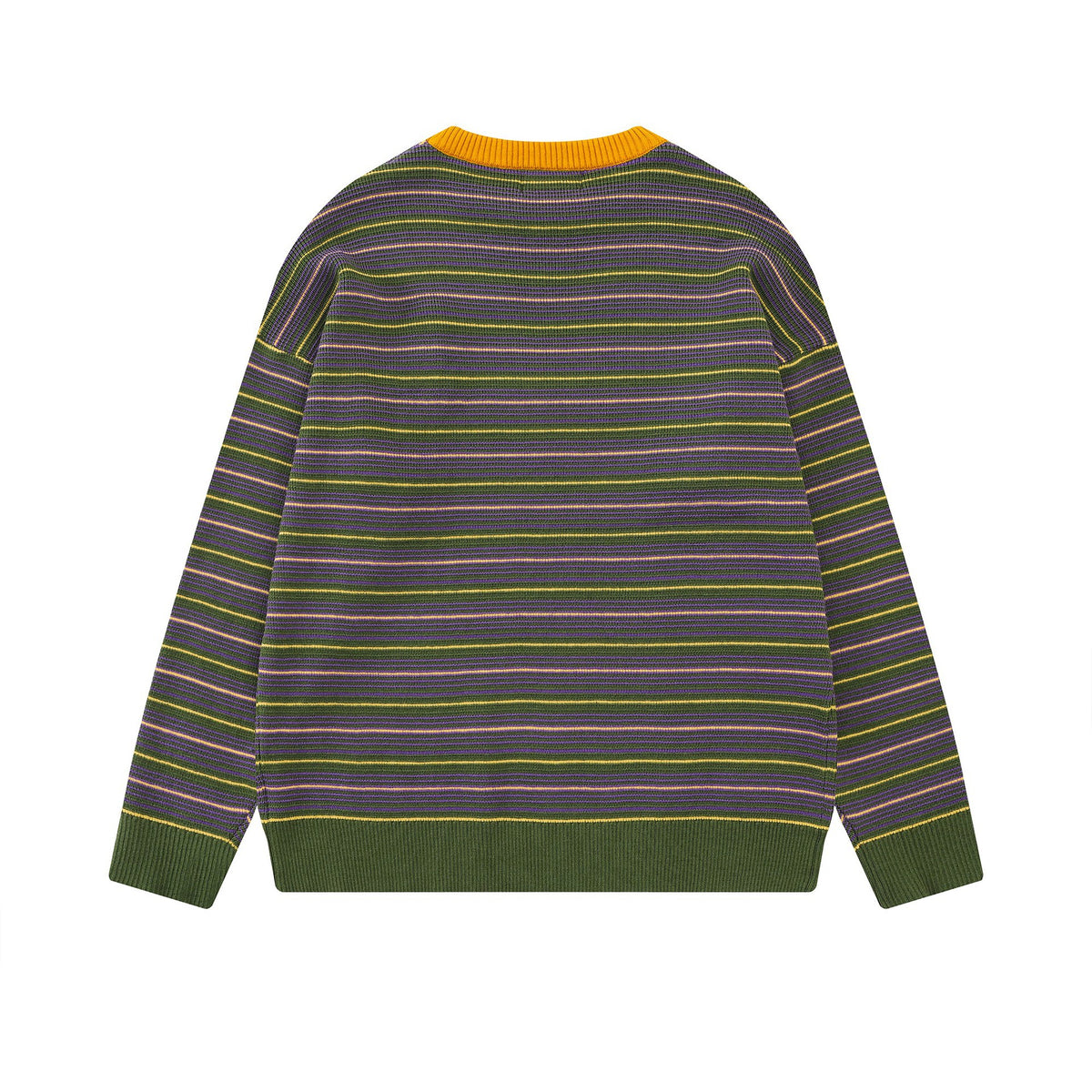 Striped puppy embroidery design sweater